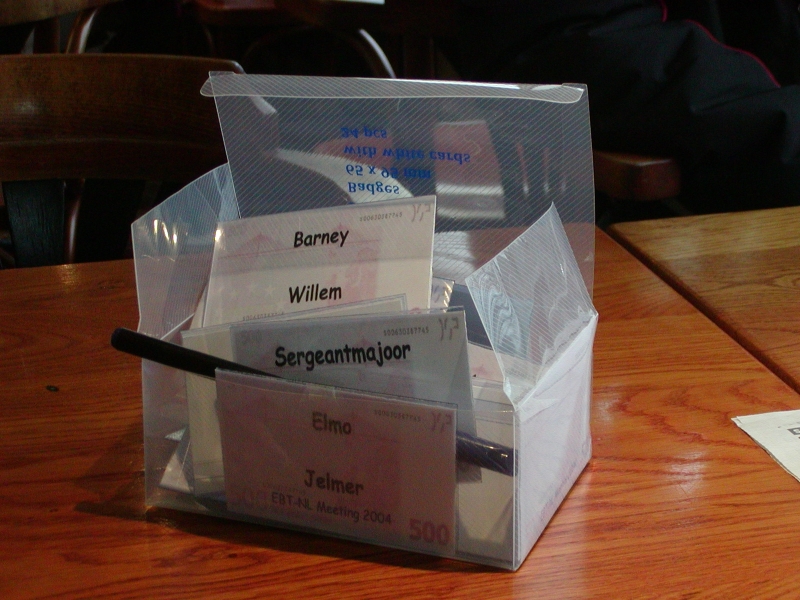<b>Nametags </b><br />Nametags waiting to be handed out